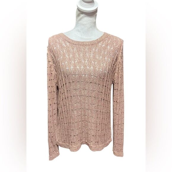 Anthropologie Pilcro Long Sleeve Open Stitch Netter Sweater - Picture 2 of 7